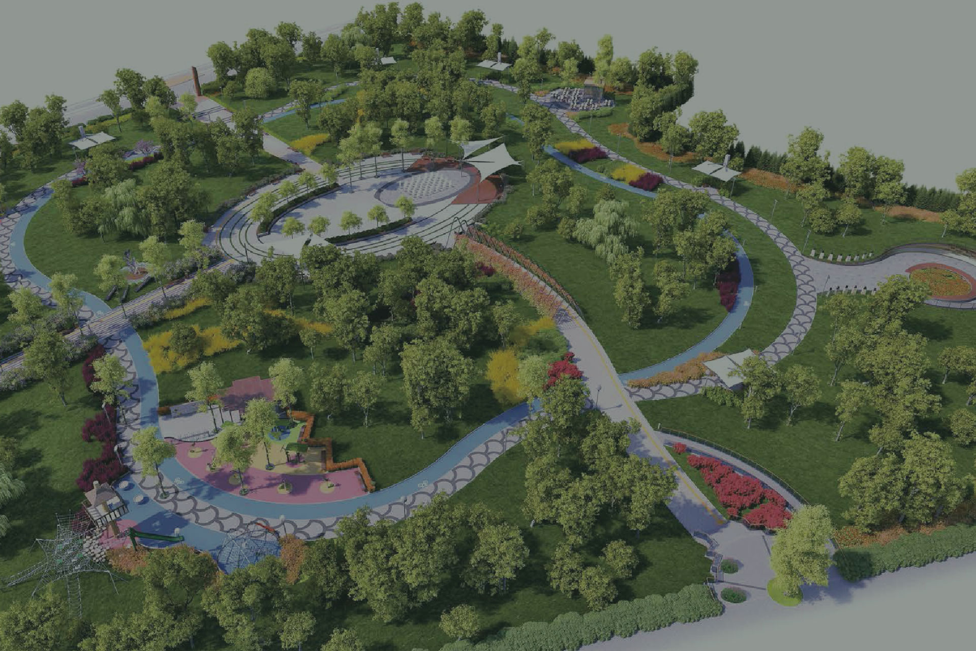 Aziziye Parkı düzenleme ve peyzaj uygulamaları